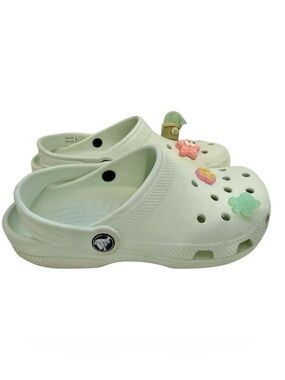 Kids Light Mint Comfort Croc/Clog with 4 decorative Jibbitz charms